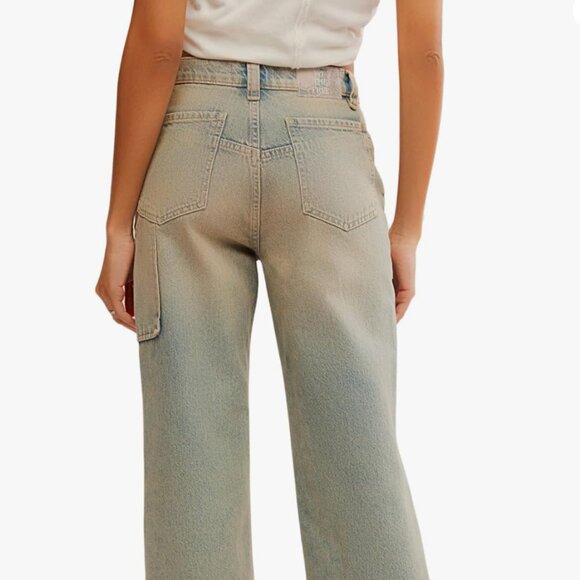 We the Free Tinsley Baggy High-Rise Straight Leg in Candy Pop NWT 31x32 $98 - Picture 2 of 3